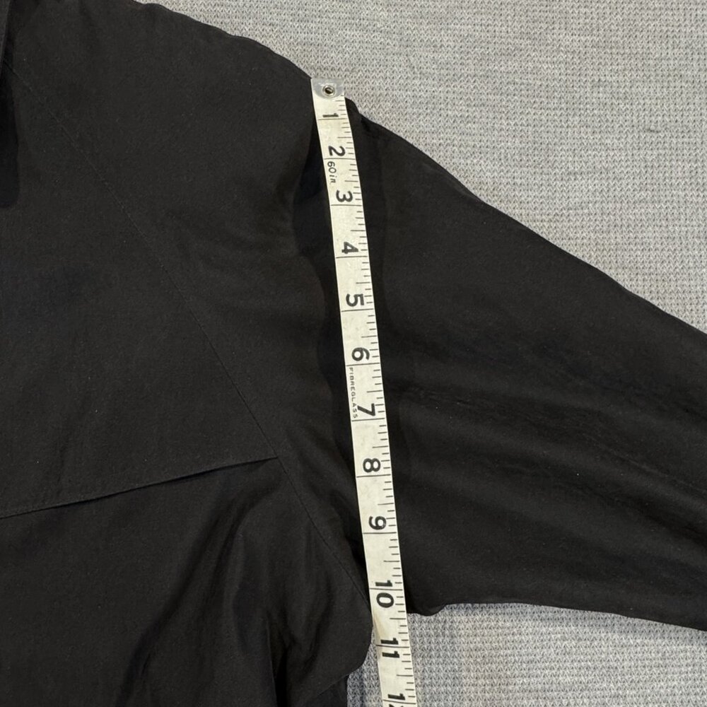 London Fog Trench Coat Womens Sz 14 Double Breasted Black Removable Warmer Lined - Picture 14 of 16